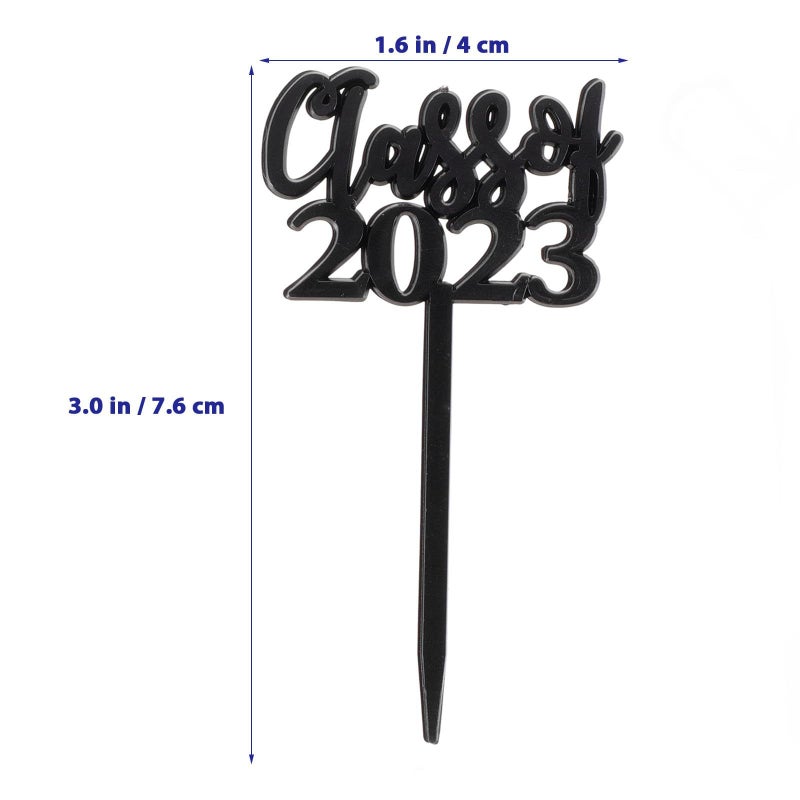 Graduation Cupcake Toppers 30pcs Black Plastic Cake Decorations For Party - Image 3