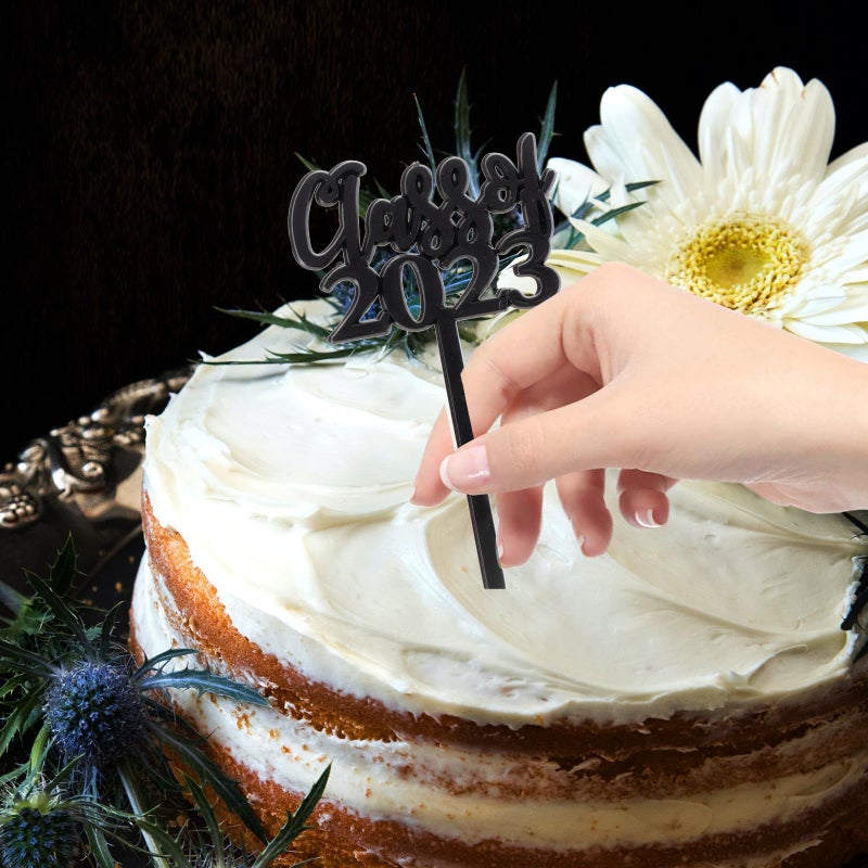 Graduation Cupcake Toppers 30pcs Black Plastic Cake Decorations For Party - Image 5