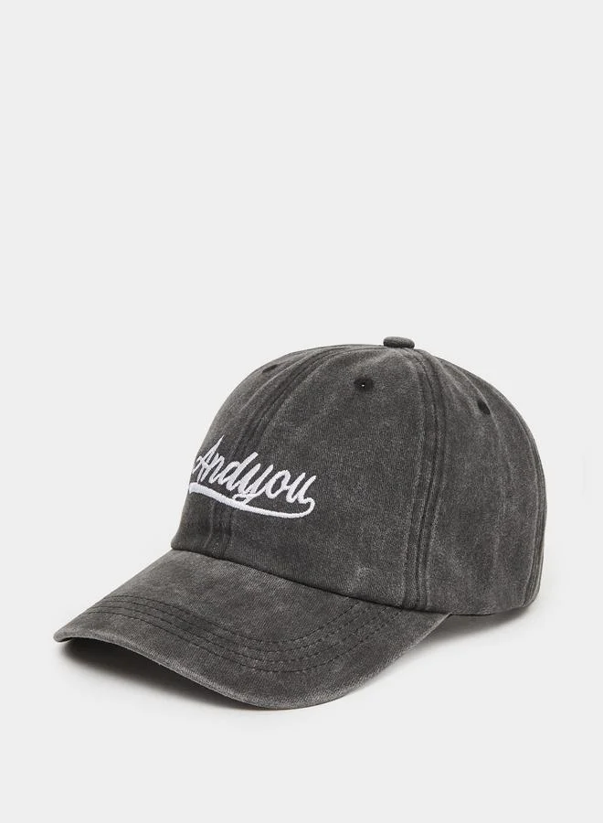 Styli Charcoal Embroidered Baseball Cap