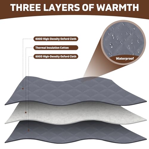 Precizex Winter Window Insulation 3 Layer 24" x 36" Thermal Insulated Window Cover Oxford Blanket with Fastener Gray Window Cover for Winter Keeping Warm Ideal Insulation Kit for Winter Window Protection - Image 3