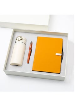 xozgdovg Refreshing Gift Thermos cup Notebook pen set yellow 