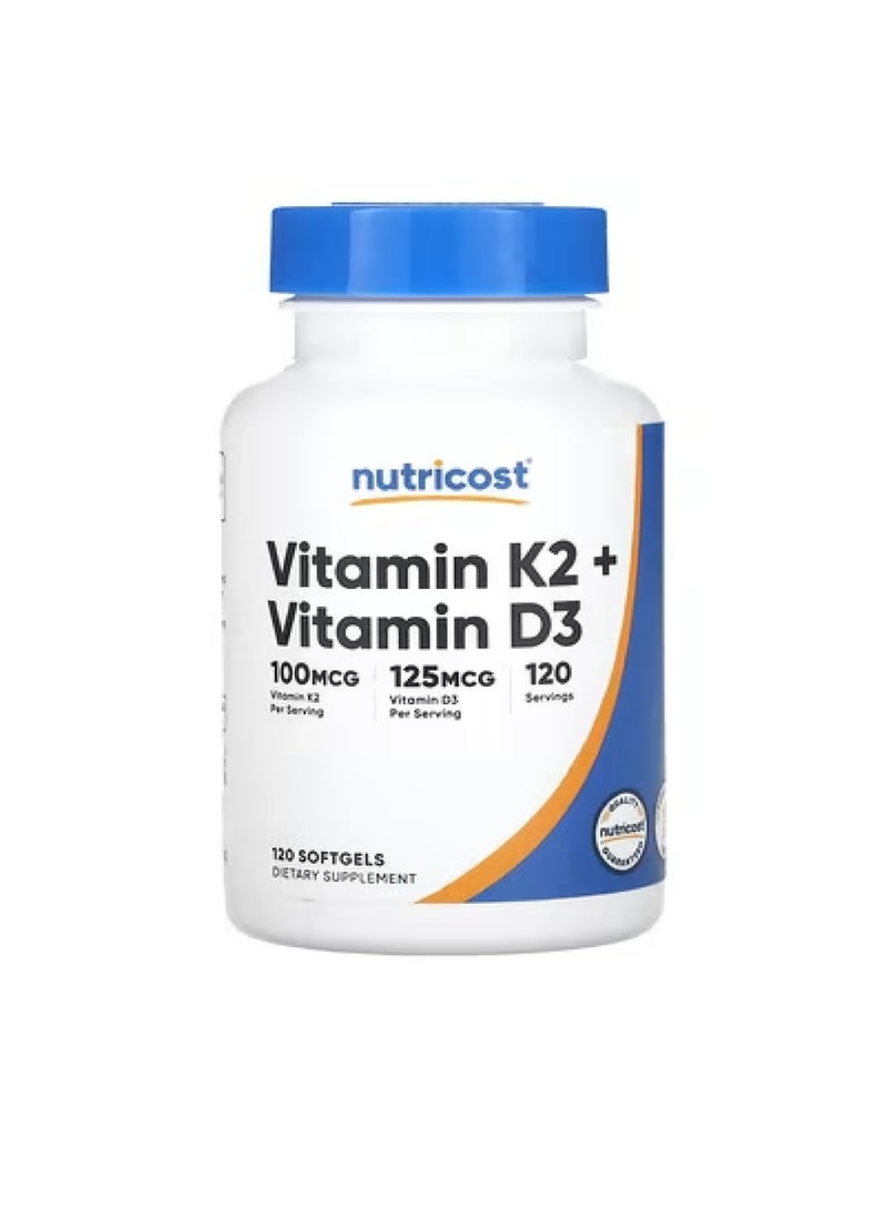 Vitamin K2 + Vitamin D3, 120 Softgels