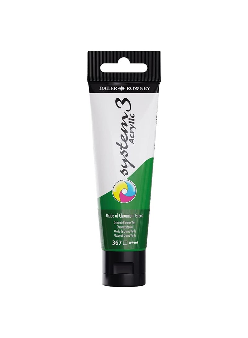 Daler Rowney أنبوب طلاء أكريليك System3 59 مل أكسيد الكروم الأخضر - Image 2