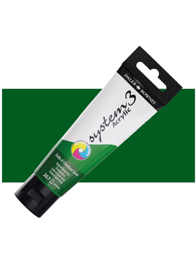 Daler Rowney أنبوب طلاء أكريليك System3 59 مل أكسيد الكروم الأخضر - Image 1