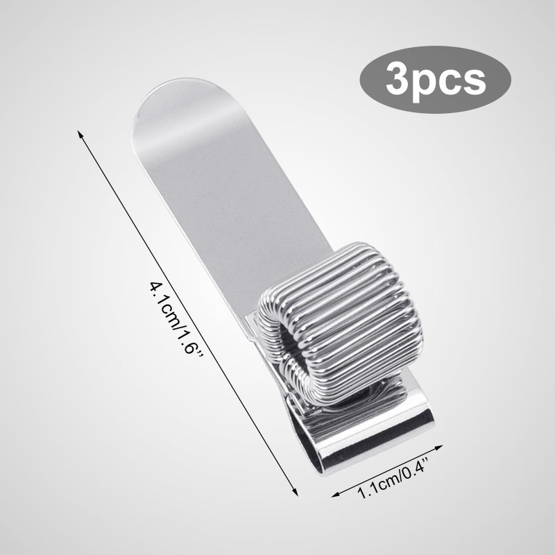 Quacc 3 PCS Metal Pen Holder Adjustable Single Spring Loop Pen Holder Clip for Notebook and Clipboard - Image 2