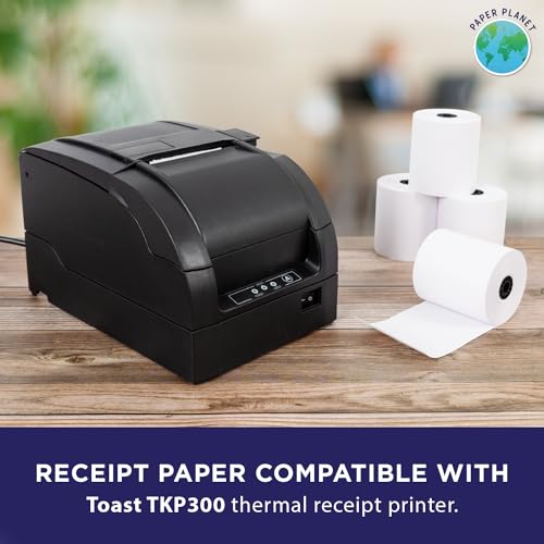PaperPlanet 1-Ply White Bond Paper for Toast Kitchen Printer by Paper Planet | 20 Rolls | Compatible with TKP300 SNBC BTP-M300 - Image 3