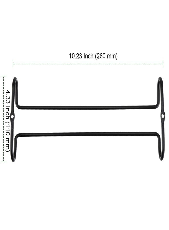 بينجيو مجموعة PINGEUI من 8 قطع، رف تخزين أكواب النبيذ مقاس 10 بوصات يُوضع أسفل الخزانة، حامل أكواب نبيذ أسود، علاقة أكواب نبيذ معدنية للمطبخ والبار - Image 2