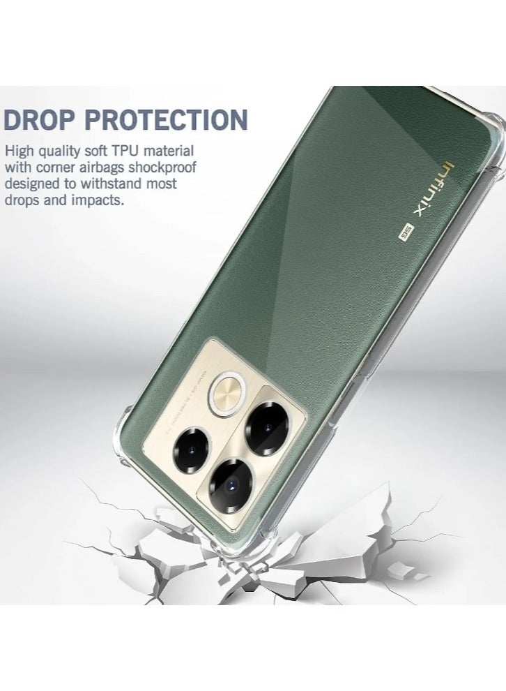 حافظة TPU مضادة للصدمات مع زوايا معززة لهاتف Infinix Note 40 Pro (شفافة) - Image 5