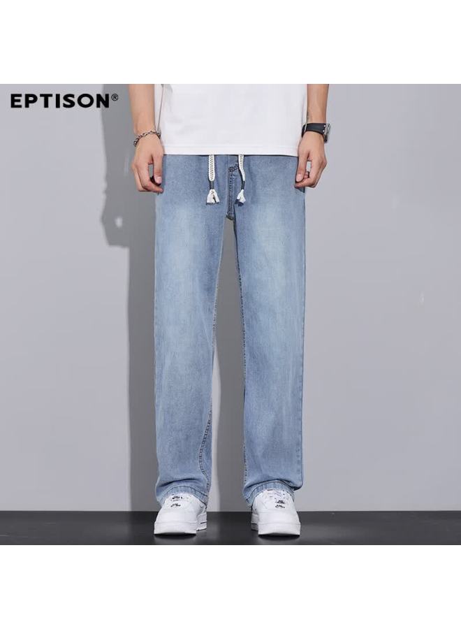 EPTISON Yipintiancheng Tencel Men's Jeans Summer Thin Comfortable Breathable Casual Draped Stylish Versatile Straight-leg Jeans For Men - Image 2
