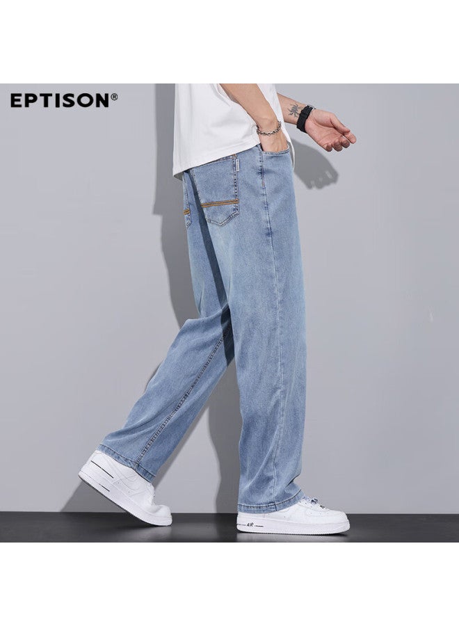 EPTISON Yipintiancheng Tencel Men's Jeans Summer Thin Comfortable Breathable Casual Draped Stylish Versatile Straight-leg Jeans For Men - Image 4