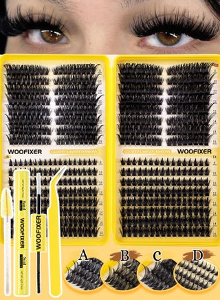 544 Pcs Lash Clusters, Lash Adhesive Glue & Lash Tweezer Set Eyelash Extensions Wispy False Eyelashes Lash Clusters DIY Eyelash Extensions Individual False Eyelashes for Women D-Curl Perfection for Your Eyes! - view 4