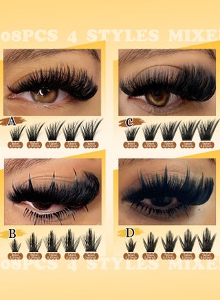 544 Pcs Lash Clusters, Lash Adhesive Glue & Lash Tweezer Set Eyelash Extensions Wispy False Eyelashes Lash Clusters DIY Eyelash Extensions Individual False Eyelashes for Women D-Curl Perfection for Your Eyes! - view 5