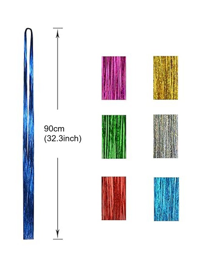 Happy D 12 Pieces Multicolor Sparkling Shiny Hair Tinsel 35.4 Inches Tinsel Hair Extensions Shiny Hair Accessories Sparkling Fairy Glitter Hair Extension for Women Girls Kids Festival Looks Party Costumes , Christmas Halloween School Events Daily Styling - Image 5