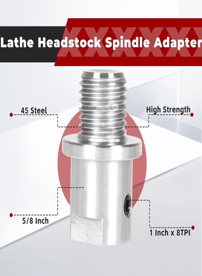 findmall Lathe Headstock Spindle Adapter Converts 5/8 Inch to 1 Inch x 8TPI for Woodworking Lathe - Image 4