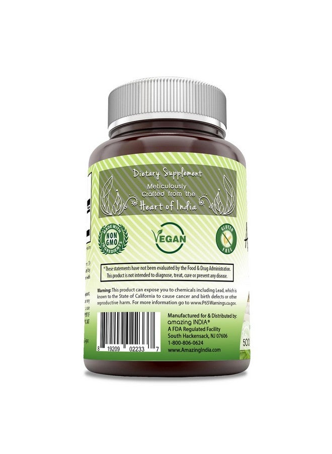 Amazing India Natural Ashwagandha | 500 Mg Per Serving | Veggie Capsules | Non-GMO | Gluten Free | Made in USA (250) - Image 3
