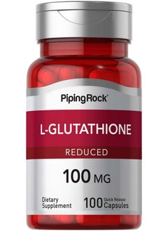 Piping Rock L Glutathione ; 100 Mg ; 100 Capsules ; Reduced Form ; Nongmo Gluten Free Supplement  - Image 1