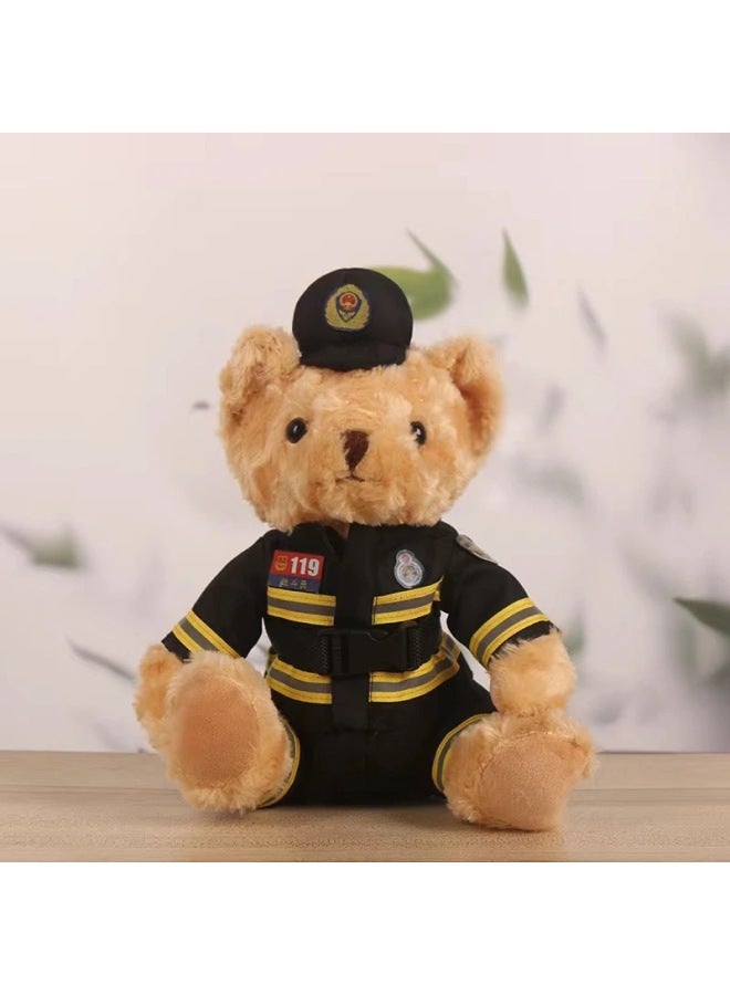 Traffic Police Bear Doll Teddy Bear Plush Toy For Girls And Children Gift Fire Police Bear Doll