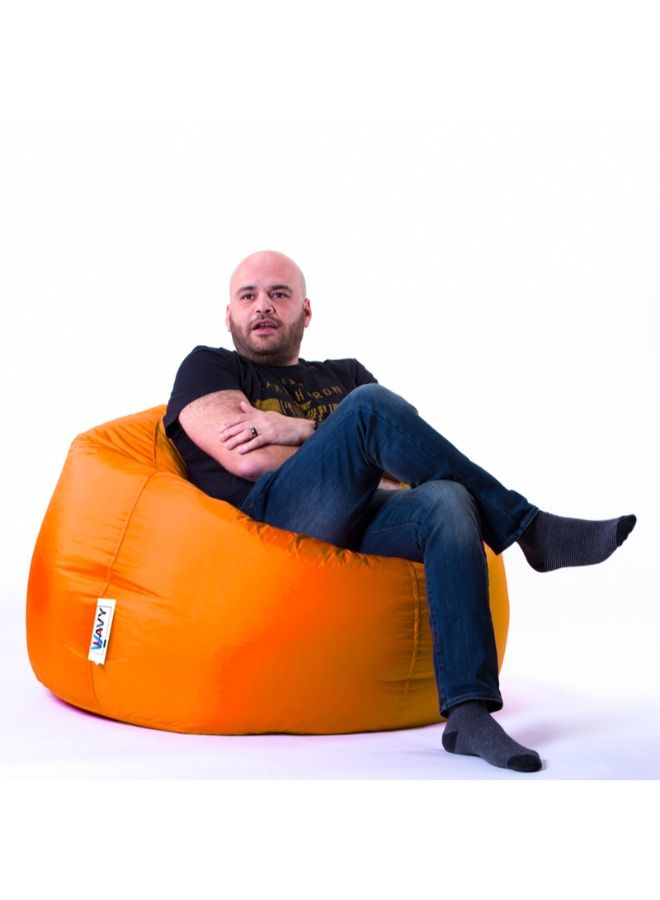 ويفي بين باج مقعد مريح دائري كبير باللون البرتقالي - مقاوم للماء - Image 1