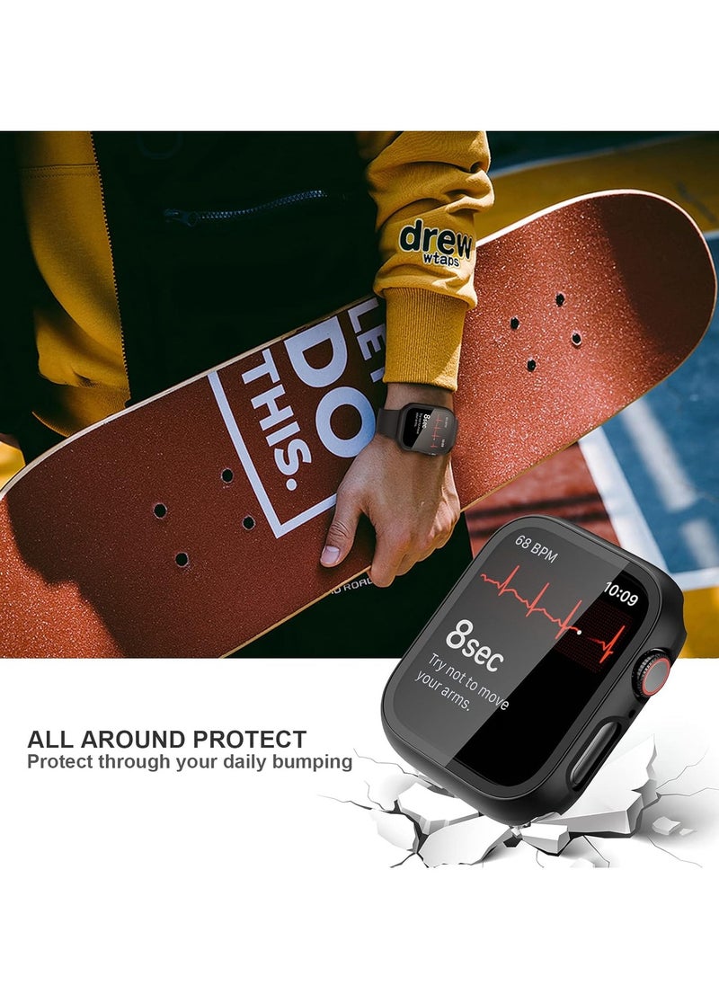 Generic - Case with Tempered Glass Screen Protector for Apple Watch Series 9/8/7, Slim Guard Bumper Full Coverage Hard PC Protective Cover HD Ultra-Thin Cover for iWatch 45mm - Image 1