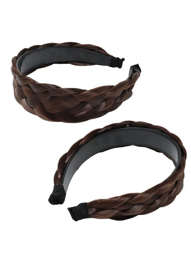 HONBAY 1Pcs Wide Braided Headband 5 Strands Synthetic Hair Braided Hair Hoop With Teeth Nonslip Fashion Hair Accessories For Women - Image 3
