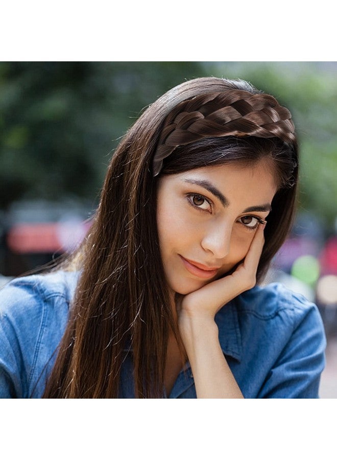 HONBAY 1Pcs Wide Braided Headband 5 Strands Synthetic Hair Braided Hair Hoop With Teeth Nonslip Fashion Hair Accessories For Women - Image 4