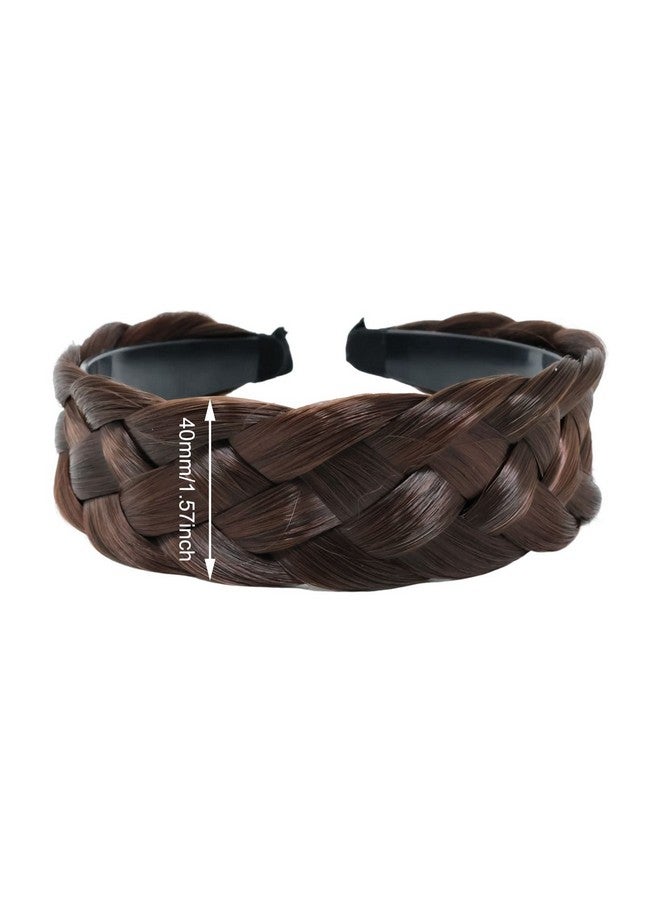 HONBAY 1Pcs Wide Braided Headband 5 Strands Synthetic Hair Braided Hair Hoop With Teeth Nonslip Fashion Hair Accessories For Women - Image 2