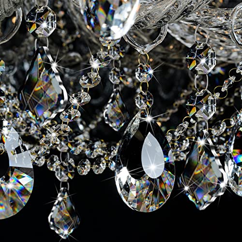 Potchen 26 Pcs Chandelier Crystals Replacement Set 38 mm Clear Teardrop Prisms Chandelier Ornament Decorations Hanging Icicle Replacement Parts for Window Wedding Lighting Lamp Decoration - Image 4
