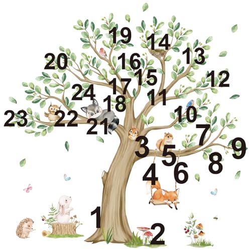 wondever Kids Large Tree Wall Stickers Animal Tree Fox Owl Peel and Stick Wall Art Decals for Kids Bedroom Baby Nursery - Image 5