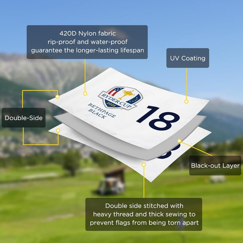 COGOLFING Standard Golf Flag The Ryder 2025, Tube Insert, 14x20 Inch 420D Nylon Dual-Sided Silk-Screen, Ideal for Practice Putting Green, Driving Range, Course, Club, 1-Pack - Image 3