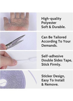 Kl Home White Color Fly Screen Window 5 Meters Adhesive Tape 130CM x 150CM  - Image 3