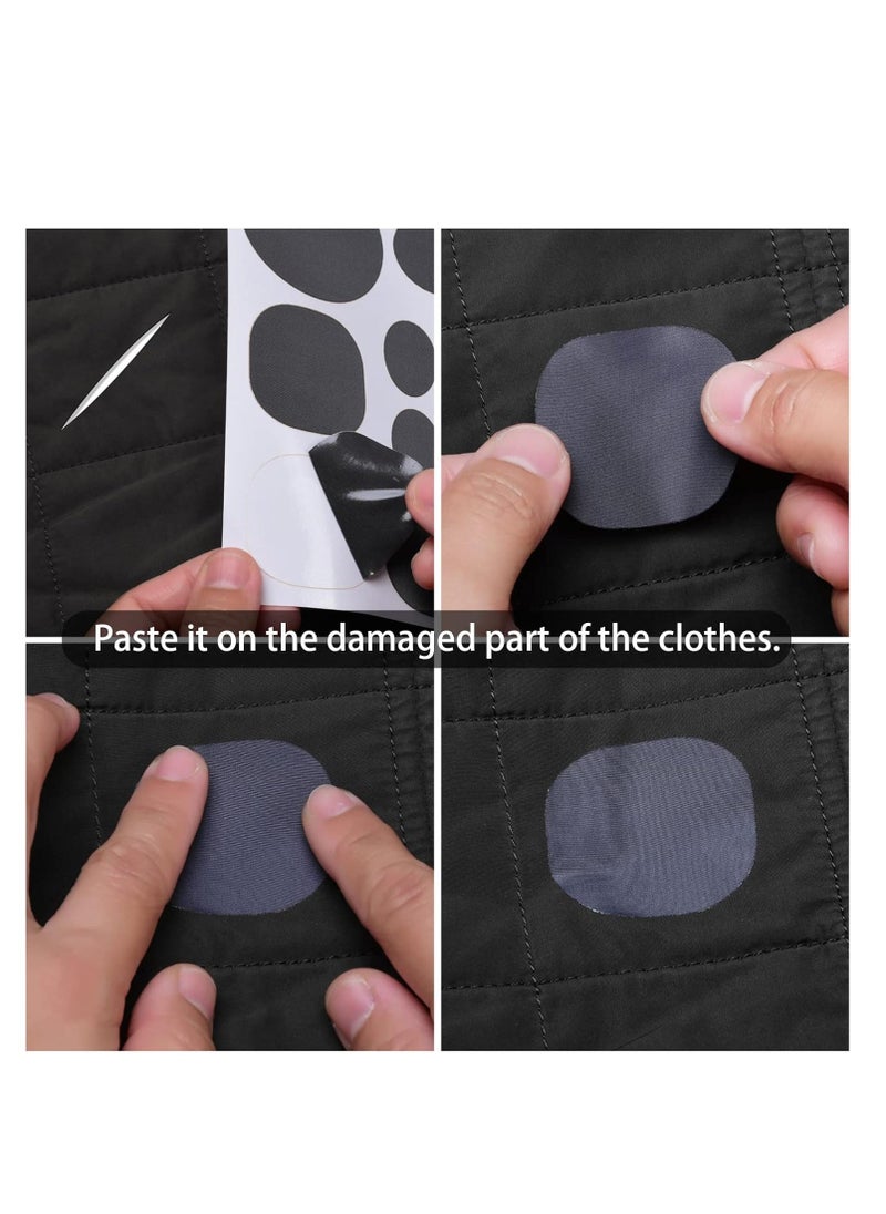 10 Self-Adhesive Nylon Repair Patches for Down Jackets, Waterproof Clothing, Sleeping Bags, and Ski Pants - Black Fabric Patches to Fix Holes in Apparel.  - Image 2