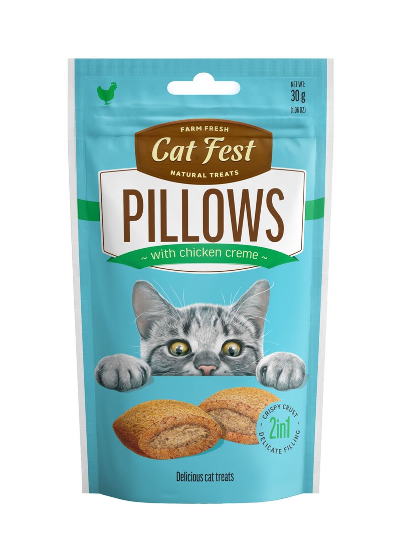 Cat fest Treats - Cream Pillows Cat Treats with Chicken  (30g) - Image 1
