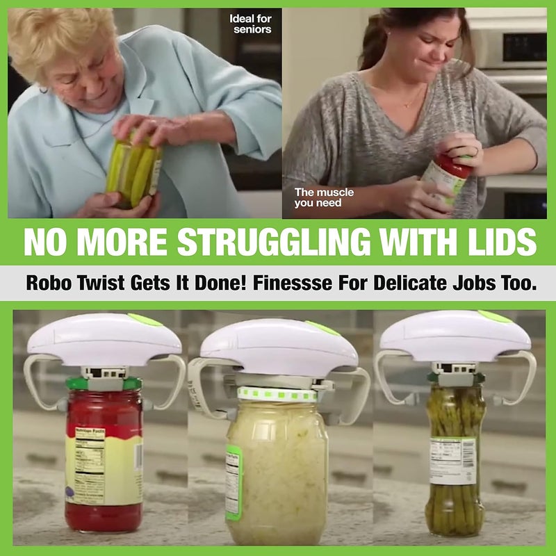 Emson Robotwist Automatic Jar Opener, Deluxe Model with Improved Torque, Robo Twist Kitchen Gadgets for Home, Electric Handsfree Easy Jar Opener – Works on All Jar Sizes, As Seen on TV - Image 3