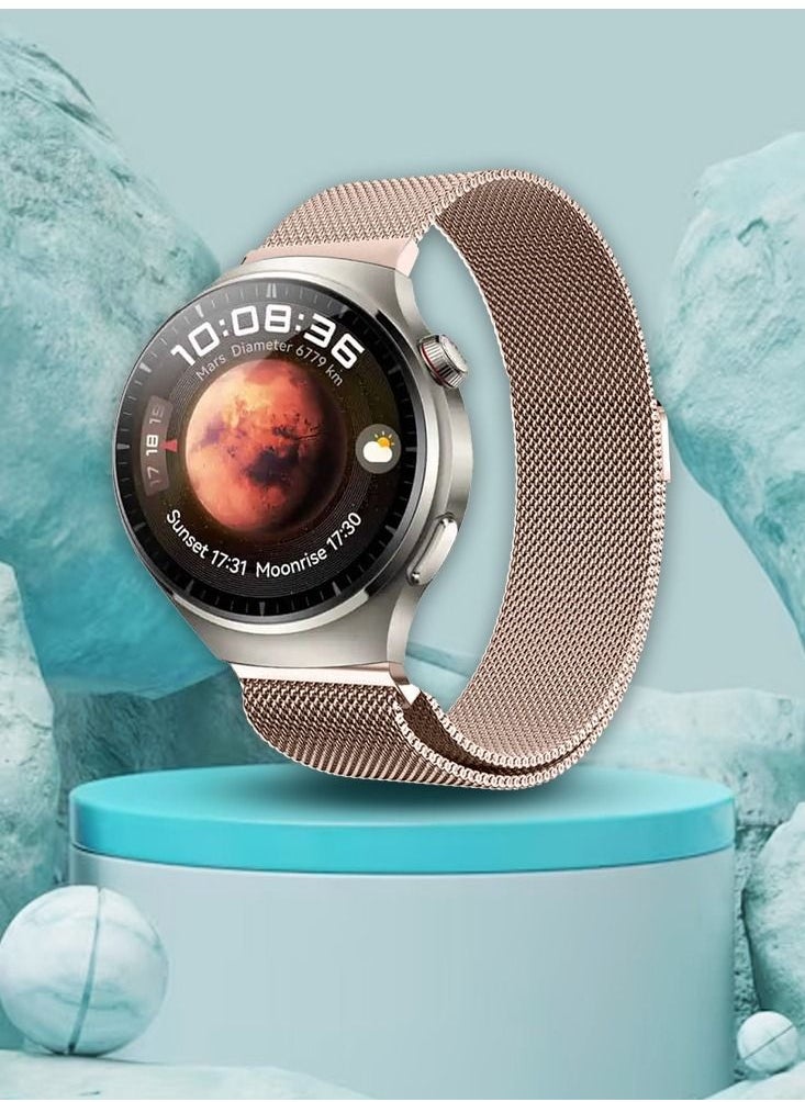 CATANES - 22mm Metal Milanese Watchband Compatible With Huawei 4,4 Pro Rose Gold - Image 1