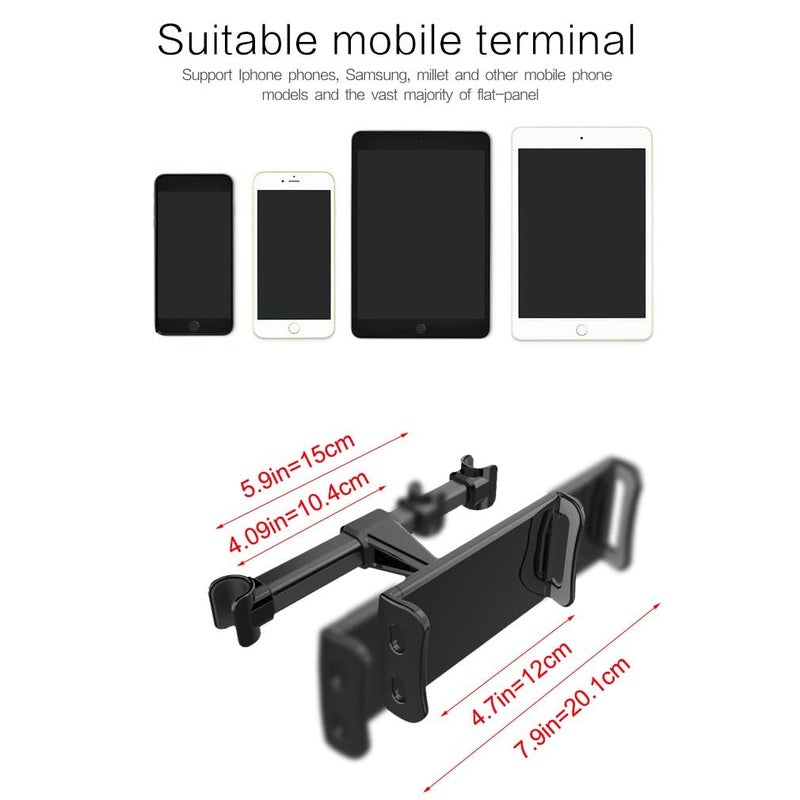 Careflection Headrest Car Tablet Holder, Ipad Car Mount Headrest Ipad Holder for Car Tablet Mount Compatible with iPad Pro 12.9/11/Mini, iPhone/Tablets/Switch 4.7"-12.9" - Image 3