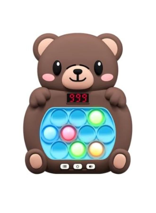 Quick Push Pop Up Toy Stuttering Game with Box for Adults Kids Electronic Bubble Pop Pro Toy Light Anti-Stress Toys Gift brown