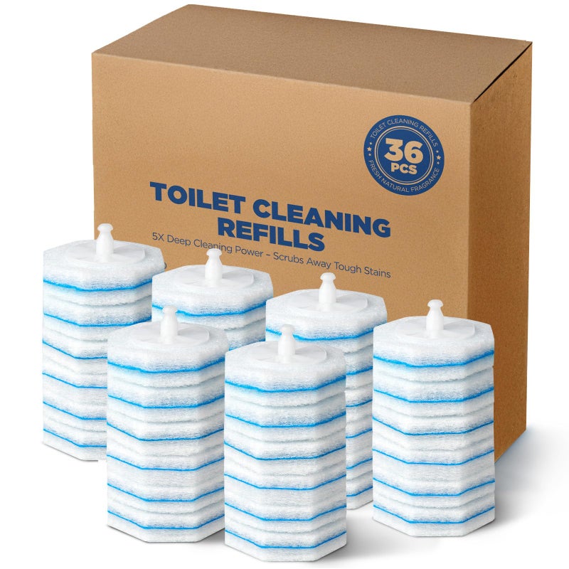 Caspeak 36 Count Toilet Wand Refills For Clorox Toilet Wand 5X Cleaning Power Toilets Bowl Cleaners With Exclusive Formula HighDensity Disposable Toilets Brush Scrubber No Falling Apart Fresh Fragrance - Image 2
