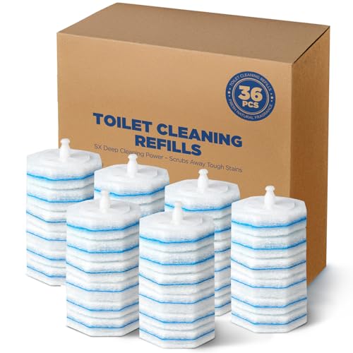 Caspeak 36 Count Toilet Wand Refills For Clorox Toilet Wand 5X Cleaning Power Toilets Bowl Cleaners With Exclusive Formula HighDensity Disposable Toilets Brush Scrubber No Falling Apart Fresh Fragrance - Image 1
