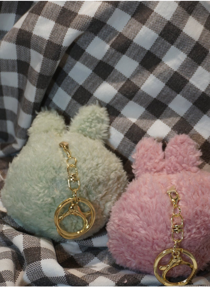 LABUBU No Blind Box-Labubu Pink Plush Keychain – Cute Bunny in Sweet Pink, a Heartwarming Gift  - Image 5