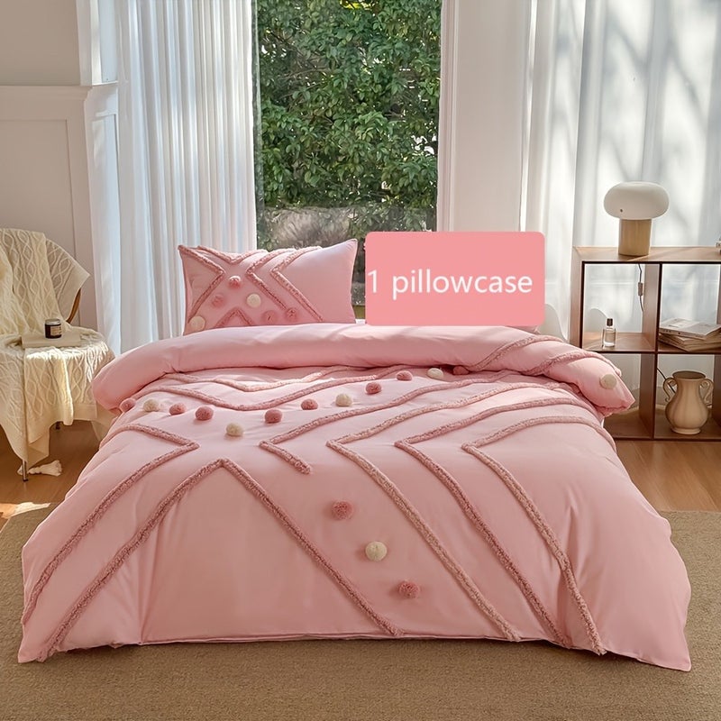 Contrast Color Rhombus Tufted Ball Duvet Cover Set, High-End Ball Design Home Bedding for Guesthouses and Household Bedrooms, All-Season Light Luxury Bedding, Multiple Colors and Sizes Available - Image 1