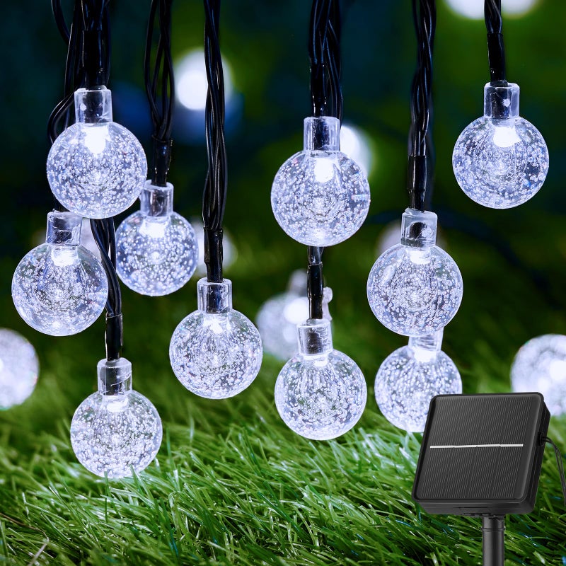 Brightown Solar String Lights Outdoor 60 Led 356 Feet 8 Lighting Modes Globe Waterproof Solar Powered Patio Lights for Garden Yard Porch Wedding Party Decor Pure White