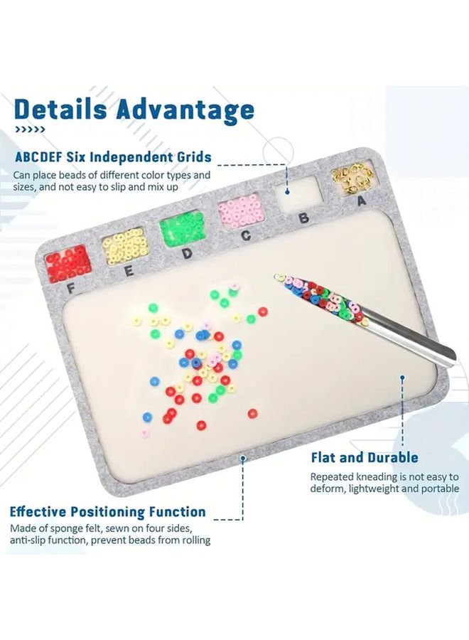 Small Bead Pad With Grid Lines For DIY Jewelry Making And Bead Organization - Image 3