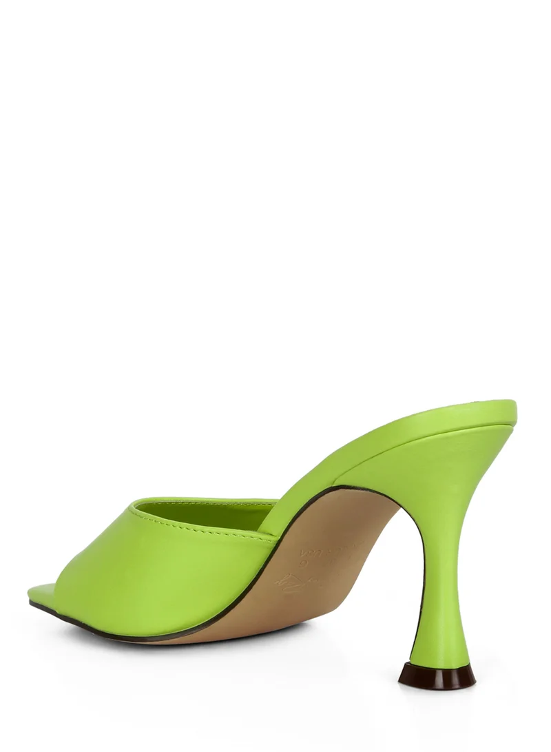 London Rag Slip On Spool Heels in Lime