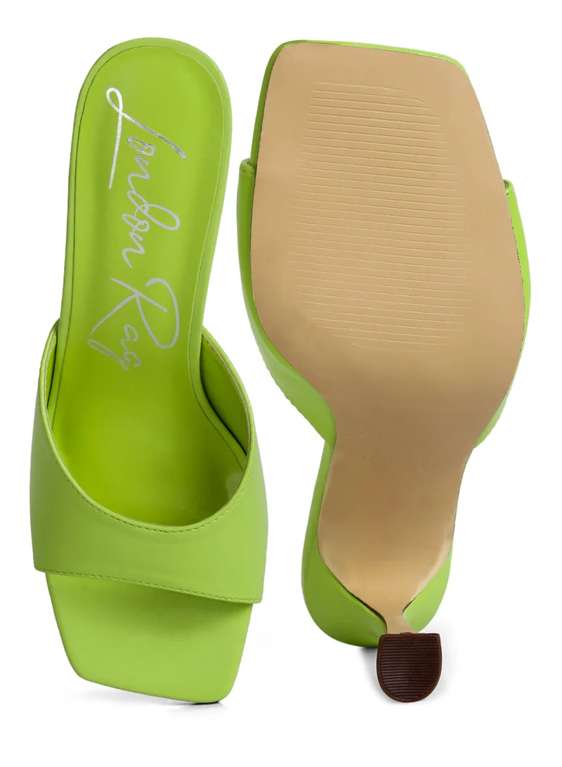 London Rag Slip On Spool Heels in Lime