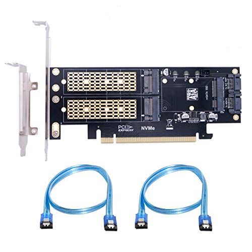 xiwai PCI Express PCI-E 3.0 & Dual SATA to NGFF NVME MSATA M-Key B/M-Key SSD Card Adapter 3in1 - Image 4
