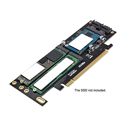 xiwai PCI Express PCI-E 3.0 & Dual SATA to NGFF NVME MSATA M-Key B/M-Key SSD Card Adapter 3in1 - Image 5