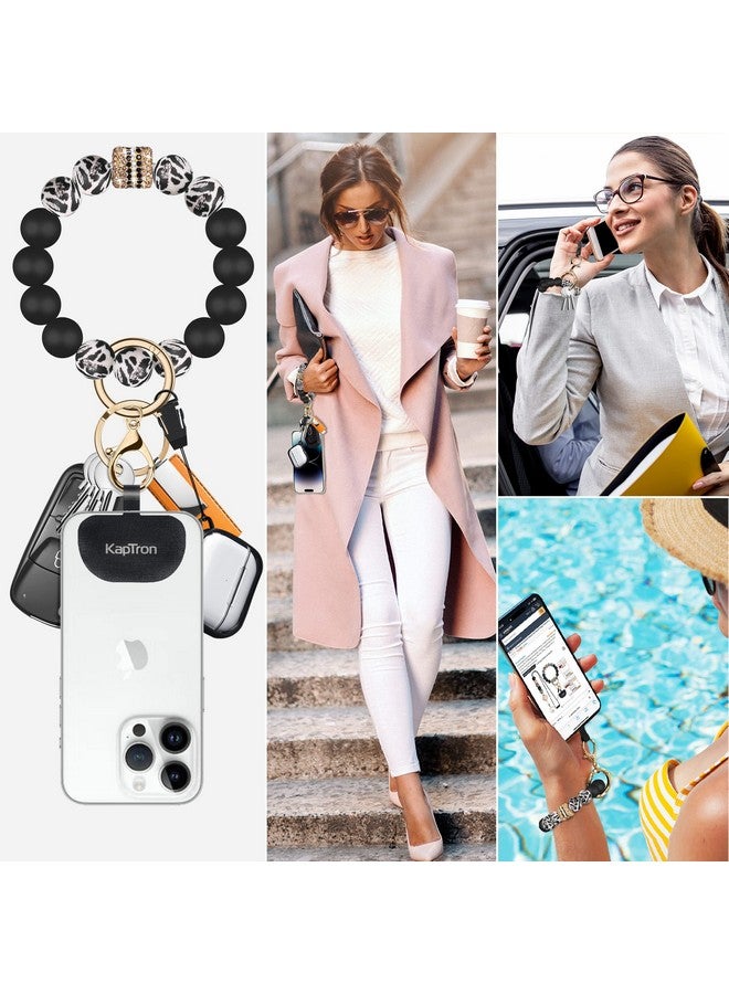 Kaptron Retractable Lanyard And Wristlet With Badge Holders Kaptron Cute Teacher Lanyard For Id Badges And Keys Cute Beaded Lanyard Wrist Bracelet For Women Nurses Students Employees With Phone Tethers - Image 3