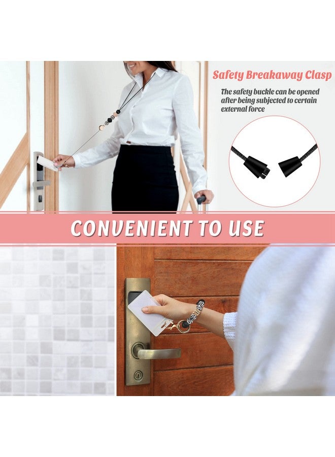 Kaptron Retractable Lanyard And Wristlet With Badge Holders Kaptron Cute Teacher Lanyard For Id Badges And Keys Cute Beaded Lanyard Wrist Bracelet For Women Nurses Students Employees With Phone Tethers - Image 4