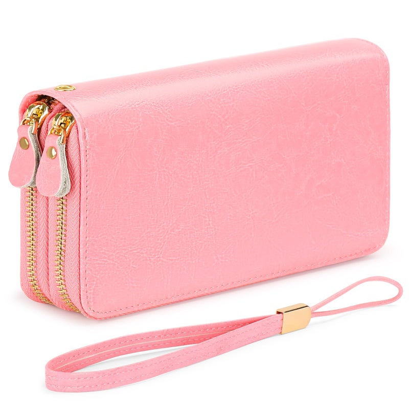 SENDEFN Womens Wallet Zip Around Card Holder Large Leather Phone Wristlet with RFID Blocking - Image 1