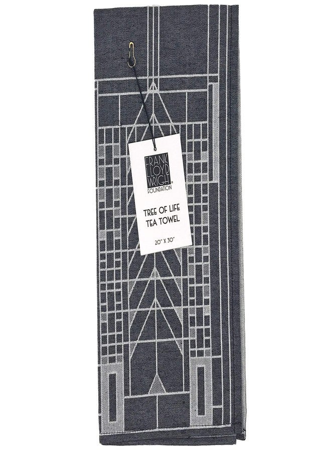 كاف هوم منشفة شاي من قماش الجاكار المنسوج من تصميم فرانك لويد رايت من KAF Home، صنع في البرتغال، مقاس 20 × 30 بوصة، قطن 100% (شجرة الحياة). - Image 1